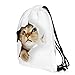 Men's Women's Print Shoulder Drawstring Bag Backpack String Bags School Rucksack Gym Handbag (animals,foods)15
