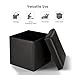LANGRIA Folding Storage Ottoman Bench Foot Rest Stool,Faux Leather, 15X15 Inches, Espresso