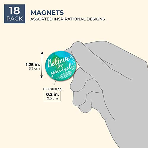 Paper Junkie Inspirational Magnets for Lockers or Fridge (18 Count), 1.25 Inches - //medicalbooks.filipinodoctors.org