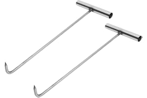 BUGUUYO 2Pcs Manhole Cover Lifter Tool Stainless Steel Hook for Easy Access to Manhole Covers Household Door Lifter with Double Sided Hooks for Versatile Use