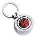 Jzcky Shzrp Cute Creative Car Keychain, Metal Pendant Key Chain Ring KeyRing Keyfob (Rotating Basketball)