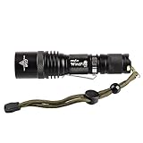 WindFire F17 2000 Lumen 5 Modes Cree T6 XM-L U2 L2 Led Waterproof Flashlight Camping Spotlight 18650 Rechargeable Torch Spot Flash Light Lamp With Clip and Lanyard Strip for Hiking Biking Fishing (Battery and charger included)