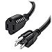 Aurum Cables 3 Ft Power Extension Cord - Electrical Power Cord - 16AWG Power Extension Cable Cord - SJTW NEMA 5-15P to NEMA 5-15R - ETL Listed - 10 Pack