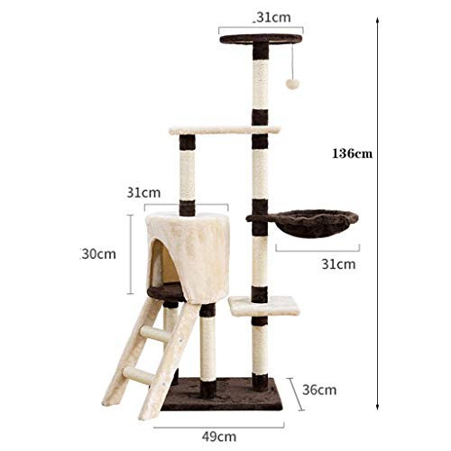 FTFDTMY-Treppenkatze-Klettergerst-Katzennest-Kratzbaum-Einteiliger-Sisal-Katzenspielzeug-Haustierbedarf-Katzensprungplattform-Yan-Gre-39-46-136-cm