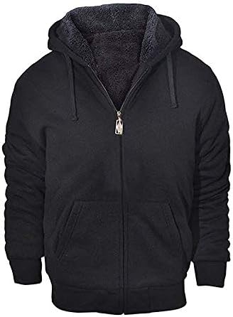 Amazon.com: ZITY Men's Zip Up Hoodie Sherpa Lined Heavyweight