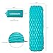 Naturalife Easy-Inflating Sleeping Pad for Camping, Backpacking & Hiking, Blue-Green Top and Black Bottom