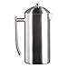 Frieling Coffee Press Stainless Steel French Press Coffee Maker - 44 oz, Brushed Stainless Steel - Double-Walled Insulated Zero Sediment Filter - For Home & Camping