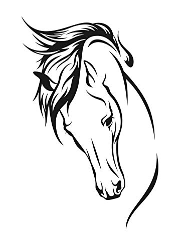 Horse Head Artistic Sketch Sizes A5 A4 A3 Reusable Stencil Kids / Animal146 (Mylar Reusable Stencil, A4 Size - 210 x 297 mm, 8.3 x 11.7 in)