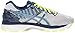 ASICS Men's Gel Nimbus 18 Running Shoe, Silver/Ink/Flash Yellow, 11 4E US