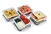 4 Square Food Storage Containers with 3 Divisions, by Popit!