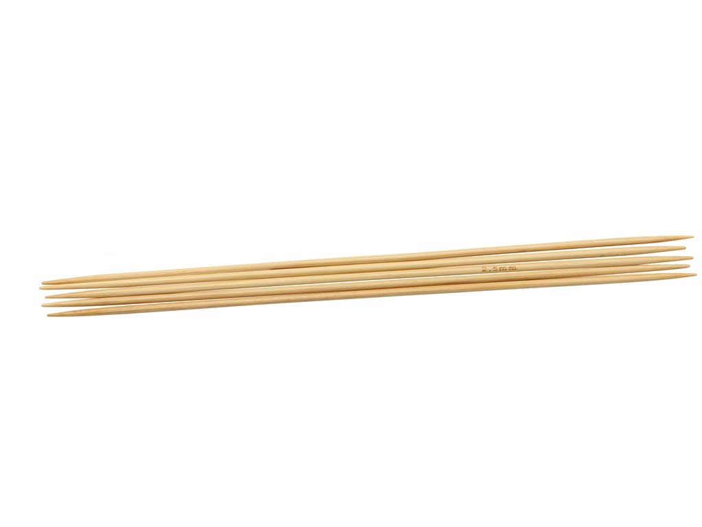 Glorex Bamboo Knitting Needles 2.5 mm 20 cm, Natural