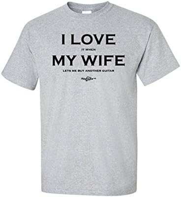I Love It When My Wife Lets Me Buy Another Guitar T-Shirt (XX-Large, Grey)