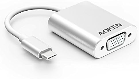 USB C to VGA  Adapter, AOKEN USB 3.1 Type C 4k to VGA Adapter With Aluminium Case for Apple 2017 MacBook Pro