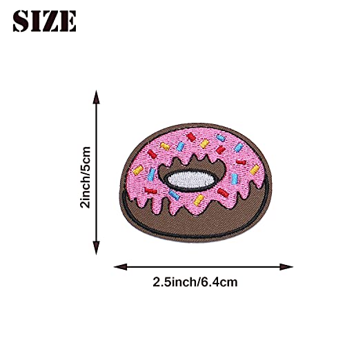 GYGYL 5pcs Doughnut Embroidered Patches, DIY Sew Applique Repair Patch, Sew On/Iron On Patch for Jackets, Jeans, Pants,Backpacks, Clothes