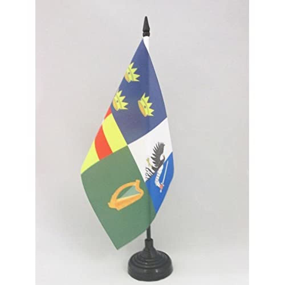 AZ FLAG Ireland 4 provinces Table Flag 5'' x 8'' - Irish Office Decoration 100% Polyester 21 x 14 cm - Mini Desk Flag with Pole and Black Plastic Base