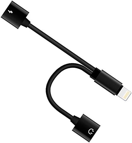 iPhone 7 Dual Lightning Adapter, Dreamvasion Dual 2 in 1 Function Lightning to Lightning Headphone Splitter with Female Charger Cable for iPhone 8/8 Plus/X/7/7 Plus Listen to Music/Calling/Charging