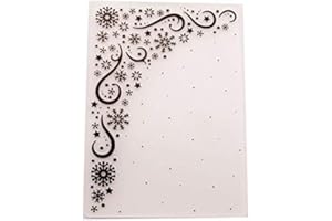 WOOYANGFUN Welcome to Joyful Home 1PC Christmas Snowflake Cornor Lace Embossing Folder for Card Making Floral DIY Plastic Scrapbooking Photo Album Card Paper DIY Craft Decoration Template Mold