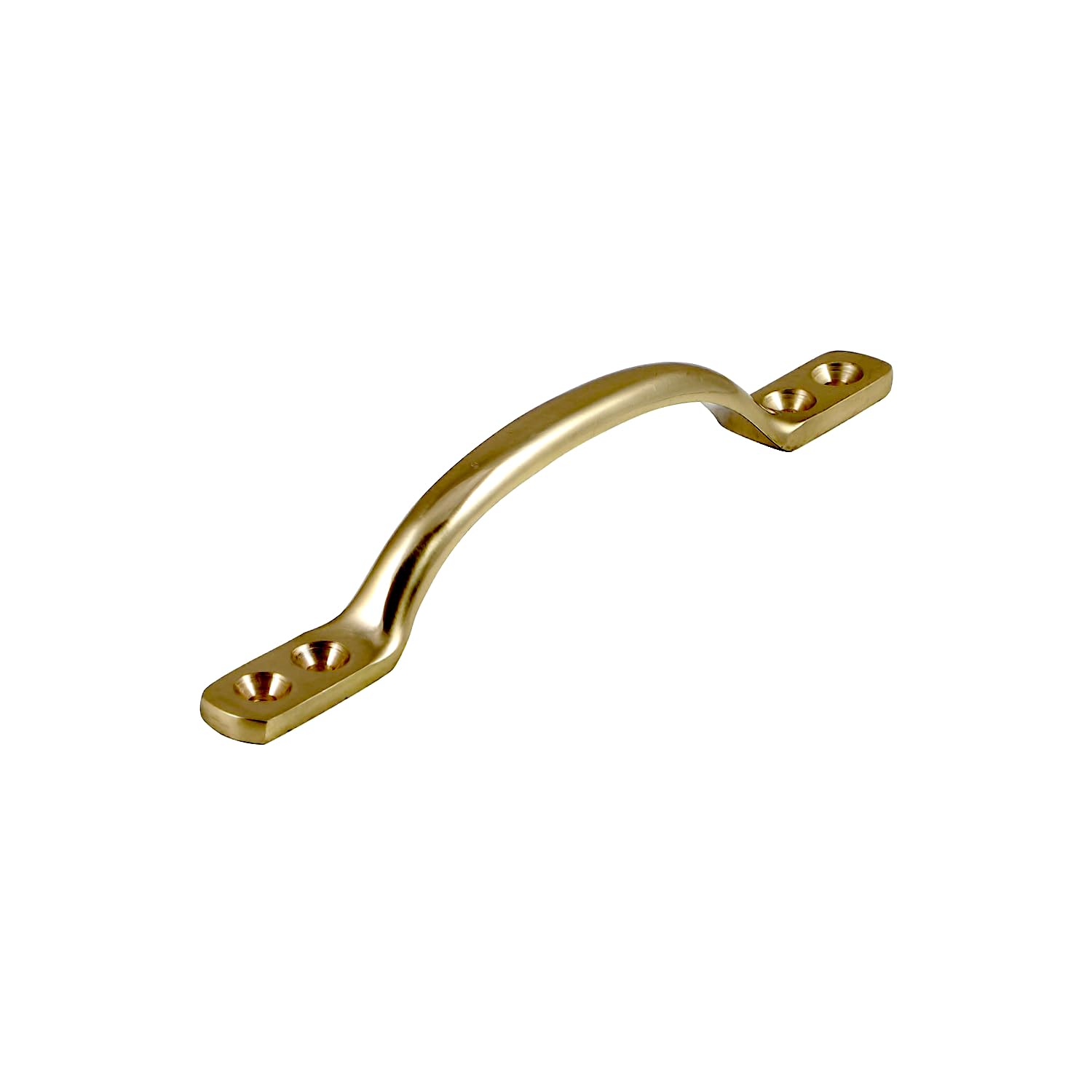 Merriway BH01898 Front Fix Sash Handle Solid Brass 125mm