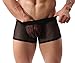 Mens Sexy Underwear Breathable Mesh Boxer Briefs See Through Hollow Lingerie