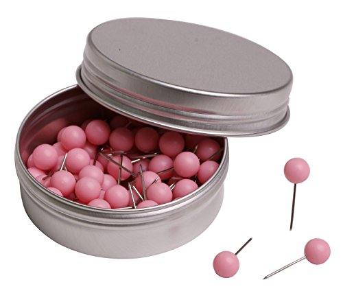 TupalizyTupalizy 100PCS 1/4 Inch Small Round Head Map Tacks Pins for Home Office Bulletin Cork Board Use and DIY Craft Project (Light Pink)