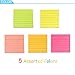 Sticky Notes with Lines 3 Inch X 3 Inch 5 Assorted Bright Color Lined Self-Stick Notes, 80 Sheet / Pad 12 Pad / Pack Easy Post Individual Package