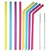 (Ship from US) esonmus Silicone Reusable Straws Drinking Straws 8pcs/Set Colorful Juice Straws 9.8