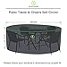 Outdoor Patio Furniture Covers, Waterproof UV Resistant Fade Resistant Cover for Large Round Table Chairs Dining Set, Grey, 96