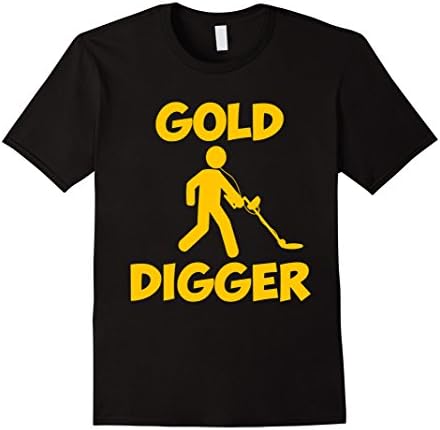 Mens Gold Digger Metal Detector Tee Shirt XL Black