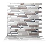 Tic Tac Tiles Anti-Mold Peel and Stick Wall Tile in Como Pebble (1 Tile)