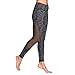 Chikool Workout Pants for Women High Waist Mesh Yoga Leggings Inner Pocket Grey