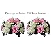Sziqiqi Pack of 2 Fake Flowers, Silk Rose Flowers, Suit for Wedding/Party Centerpiece Road Lead Flower Rack Decorations, 2 Pieces