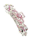 Women's Rhinestone Metal Hair Barrette Clip Hair Pin Antique Silver IMB2149