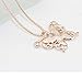 Fashion Womens Lady Rose Gold Opal Butterfly Pendant Necklace Sweater Chain Hot