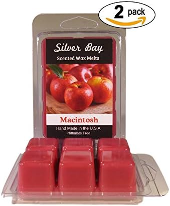 Silver Bay Macintosh Scented Wax Melts, 2 Pack, Made With the Highest Percentage of Scent Oil Possible, Total of 12 Cubes or 6.4 Ounces Total.