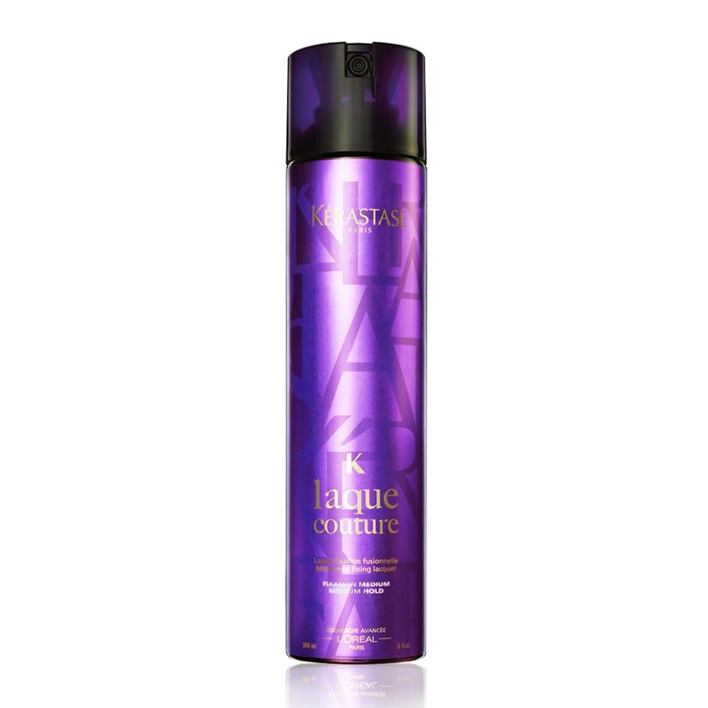Kérastase Coiffage Couture, Anti-Frizz Hair Spray, Medium Hold, For All Hair Types, Anti-Humidity with Flyaway Control, Laque Couture, 300 ml