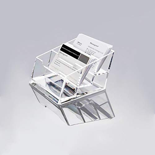 Business Card Case Holder, 2 Tier Premium Acrylic Clear Business Card Holder Display, Plastic Business Card Stand Organizer for Office (2 Pack 3 Tier)