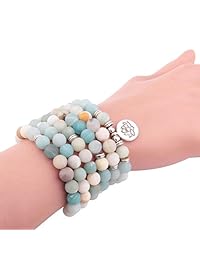 Para mujer mate  ita 108 abalorio de Mala pulsera Lotus Charm nuevo diseño Yogi pulsera
