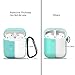 AirPods Case Cover, Silicone Protective Case and Skin for Airpods Charging Case with Airpods Anti-Lost Strap/Airpods Hooks, [Buy 1 Get 5 Accessories] (Mint Green)