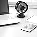 Quiet Desk Fan, Moucit 4-Inch USB Small Table Fan with Twin Turbo, 2 Speeds and Pivoting Head Personal Electric Fan for Office, Home