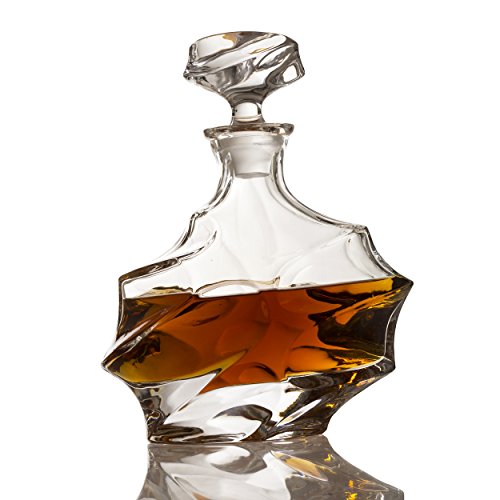 Beautiful Mountain Decanter Set, by The Wine Savant - Limited Edition and Luxurious Lead Free Glass, Comes with 1 Decanter (750ML) 4 Glasses