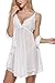 Avidlove Women Lingerie 3 Pieces Chemises Lace Babydoll Mini Sleepwear Set White XL