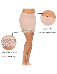 ADOME - Lencería de encaje con dobladillo ajustable para mujer