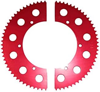 Go Kart Sprocket - #35 Pitch Split (2-Piece) - Aluminum - Red Anodized (69)