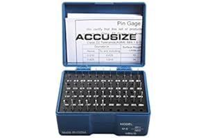 Accusize Industrial Tools 0.011'' to 0.060'', 50 Pc Steel Plug Pin Gage Set, Minus, Class Zz, M0(-)