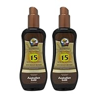 Australian Gold SPF 15 Sunscreen Spray Gel with Instant Bronzer, 8 Ounce (2 Pack)