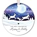 First Christmas Mommy & Daddy Ornament 1st Holiday New Parents Newborn Child Infant Boy Girl Pretty Winter Scene Baby Shower Keepsake Present 3
