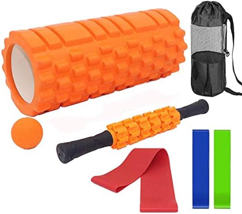 フォームローラー 筋膜リリース ストレッチポール 6点セット ヨガポール マッサージボール フィットネス ローラー ショート ハーフ エクササイズ トレーニング器具 収納袋付き