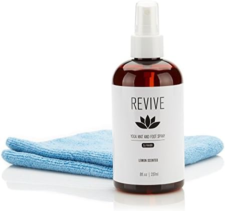 Revive Yoga Mat Spray 8 oz Natural Organic Yoga Mat Cleaner Foot Spray (Lemon Scent)