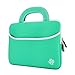 KOZMICC 10.1 Inch(Mint Turquoise Teal Green/White) Premium Neoprene Tablet Case Cover w/Handle for 10