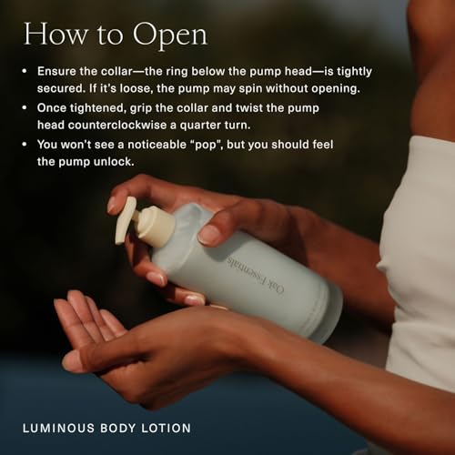Oak Essentials Luminous Body Lotion, Hydrating Body Lotion for Women with Blue Tansy, Rose Oil, Shea Butter and Coconut Oil, Lightweight Moisturizer for Dry and Sensitive Skin, 10.1 Fl Oz
